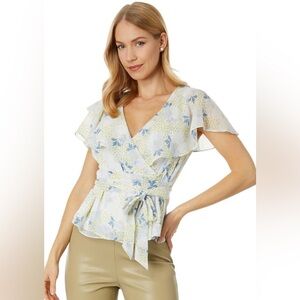 TED BAKER Floral Wrap Top ✨